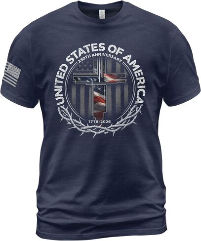 250 Anniversary USA Shirt, Cross Shirts, 250th Independance Shirt, Christian Shirts for Men in Saudi Arabia