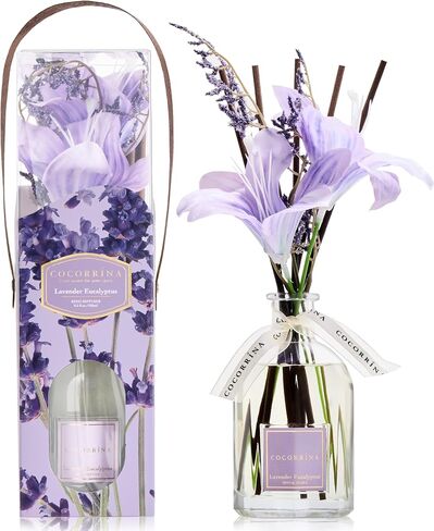 COCORRÍNA Reed Diffuser - Gardenia & Lily 8.5 Fl.oz Flower Reed Diffuser with Sticks, Bedroom Bathroom Shelf Decor (Floral Basket Collection) in Saudi Arabia