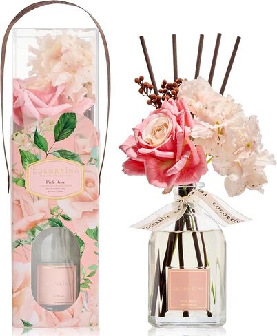 COCORRÍNA Reed Diffuser - Gardenia & Lily 8.5 Fl.oz Flower Reed Diffuser with Sticks, Bedroom Bathroom Shelf Decor (Floral Basket Collection) in Saudi Arabia