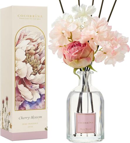 COCORRÍNA Reed Diffuser - Gardenia & Lily 8.5 Fl.oz Flower Reed Diffuser with Sticks, Bedroom Bathroom Shelf Decor (Floral Basket Collection) in Saudi Arabia