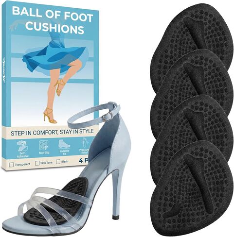 Metatarsal Pads for Women & Men, Ball of Foot Cushions High Heel Inserts, Anti Slip Reusable Gel Foot Pads for Pain Relief, All Day Comfort One Size Fits All for Heels Boots Shoes Sneakers (4, Nude) in Saudi Arabia