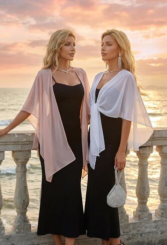 Avidlove Shawl and Wraps Shrug for Evening Dresses Sheer Chiffon Cape Women Elegant Silky Wraps Wedding Scarf Cover Up in Kuwait