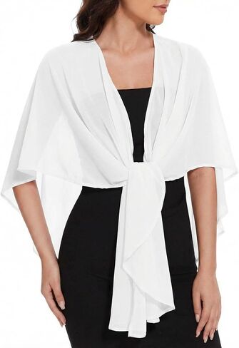 Avidlove Shawl and Wraps Shrug for Evening Dresses Sheer Chiffon Cape Women Elegant Silky Wraps Wedding Scarf Cover Up in Kuwait