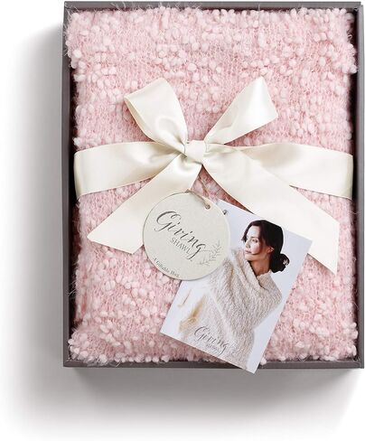 مجموعة DEMDACO Giving Collection شال تقديم بجيوب - لف مريح للنساء - جيوب - نسيج ناعم - مريح - نمط بطانية - هدية مدروسة لها - مقاس واحد - وردي ناعم in Kuwait