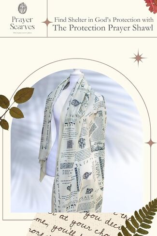 Protection Bible Verse Shawl w/Psalm 91 Vintage Scripture Scarf with 7 Bible Verses,100% Cotton in Saudi Arabia