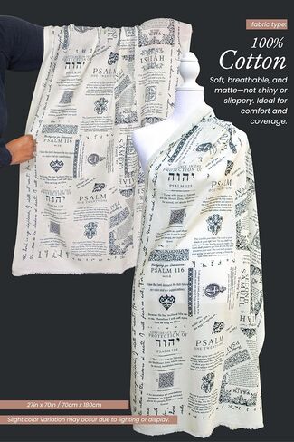 Protection Bible Verse Shawl w/Psalm 91 Vintage Scripture Scarf with 7 Bible Verses,100% Cotton in Saudi Arabia