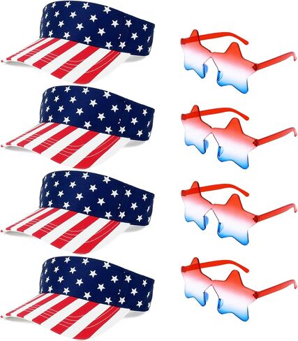 4 Pack American Flag Sun Visor Hats, USA Patriotic Accessories for 4th of July, Independence Day Adult in Saudi Arabia