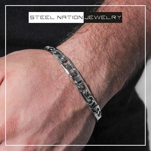 Men's 8.5" Stainless Steel Cross Cuban Link Bracelet - Modern Spirituality Meets Classic Style in Kuwait