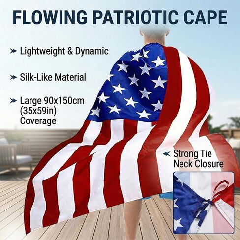 4th of July USA Patriotic Outfit American Flag Cape Costume Set Sleeves Headband Wig Accessories Soccer Fans Celebration 250th Anniversary in Saudi Arabia
