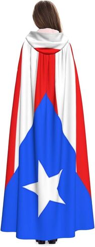 Flag Hooded Cape Cloak for Men Women Halloween Robe Party Cosplay Costume Patriotic Decoration in Saudi Arabia