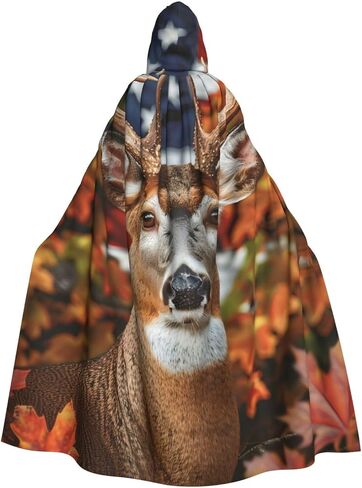 Flag Hooded Cape Cloak for Men Women Halloween Robe Party Cosplay Costume Patriotic Decoration in Saudi Arabia