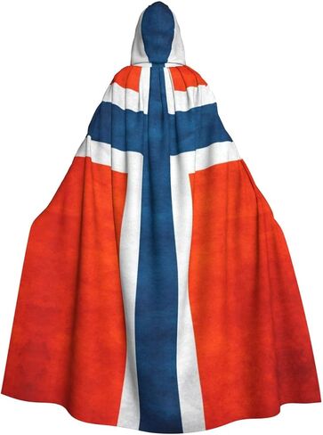 Flag Hooded Cape Cloak for Men Women Halloween Robe Party Cosplay Costume Patriotic Decoration in Saudi Arabia