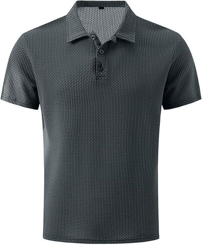 Men's Breeze Polo Shirts Beer Belly Breeze Short Sleeve Wear Collared Textured Shirt Stretchy Quick Dry Casual Golf in Kuwait