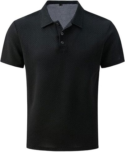 Men's Breeze Polo Shirts Beer Belly Breeze Short Sleeve Wear Collared Textured Shirt Stretchy Quick Dry Casual Golf in Kuwait