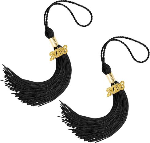 2026 Tassel Graduation, 2 Pcs Black Graduation Tassel 2026, Graduations Tassels with 2026 Year Gold Charms for Grad Cap Hat Accessories Ceremonies Memorial Graduations Party Decorations in Saudi Arabia