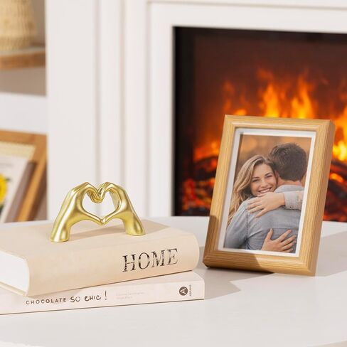 Gold Decor Living Room – Mini Small Heart Hands Sculpture – Shelf Decor Aesthetic – Cute Home Accent Table & Shelves – Love Statue - Gifts Girlfriend, Wife, Women, Teen Girls, Valentine (Gold, Mini) in Kuwait