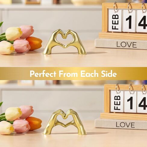 Gold Decor Living Room – Mini Small Heart Hands Sculpture – Shelf Decor Aesthetic – Cute Home Accent Table & Shelves – Love Statue - Gifts Girlfriend, Wife, Women, Teen Girls, Valentine (Gold, Mini) in Kuwait