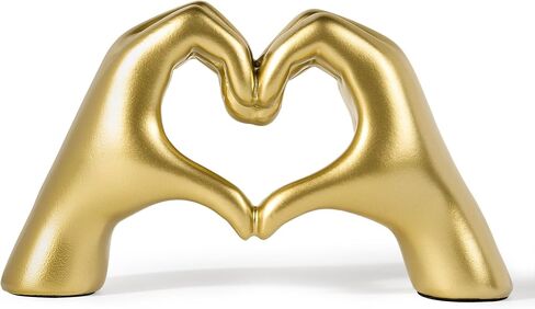 Gold Decor Living Room – Mini Small Heart Hands Sculpture – Shelf Decor Aesthetic – Cute Home Accent Table & Shelves – Love Statue - Gifts Girlfriend, Wife, Women, Teen Girls, Valentine (Gold, Mini) in Kuwait