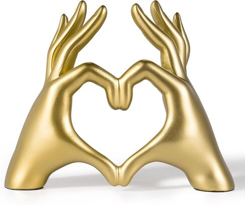 Gold Decor Living Room – Mini Small Heart Hands Sculpture – Shelf Decor Aesthetic – Cute Home Accent Table & Shelves – Love Statue - Gifts Girlfriend, Wife, Women, Teen Girls, Valentine (Gold, Mini) in Kuwait
