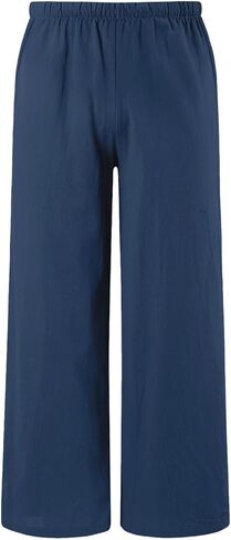 hlysgo Boys Linen Pants Elastic Waist Straight Leg Casual Pants 2026 Summer Loose Fit Cotton Gauze Trouser with Pockets in Kuwait