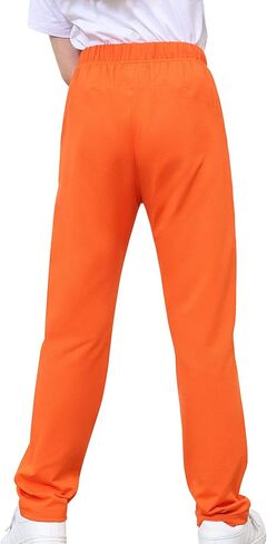 Kids Cotton Sweatpants Boys Soft Casual Straight Leg Athletic Pants with Drawstring and Pockets in Kuwait