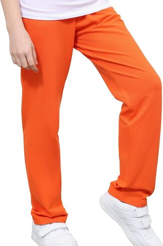 Kids Cotton Sweatpants Boys Soft Casual Straight Leg Athletic Pants with Drawstring and Pockets in Kuwait