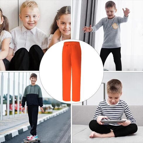 Kids Cotton Sweatpants Boys Soft Casual Straight Leg Athletic Pants with Drawstring and Pockets in Kuwait