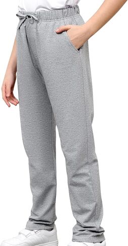 Kids Cotton Sweatpants Boys Soft Casual Straight Leg Athletic Pants with Drawstring and Pockets in Kuwait
