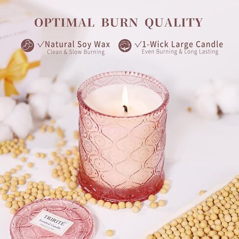 Pink Sands Scented Candle, Melon & Osmanthus Jar Candle Natural Soy Candles for Home Scented, 60 Hour Candle in Glass for Women, Friends, Family, Colleagues in Saudi Arabia