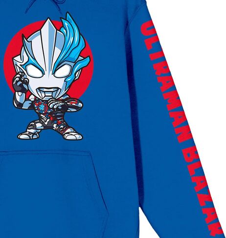 سويت شيرت بغطاء للرأس بأكمام طويلة باللون الأزرق الملكي للبالغين من Bioworld Ultraman Chibi Hero in Kuwait