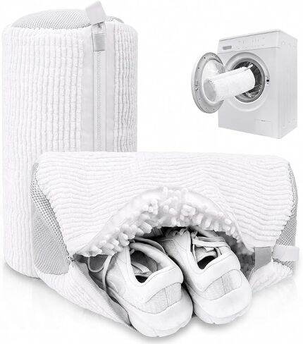 Shoe Washing Machine Bag – Reusable Laundry Shoe Bag for Sneakers, Running Shoes & White Shoes, Helps Protect Against Deformation, Scratches & Washer Damage (White) in Saudi Arabia