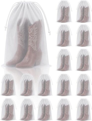 20 Pcs Travel Shoe Bags Large Mens Shoes Cowboy Boots 15.7"*23.6" Tall Boot Bags for Travel Waterproof Portable Drawstring Travel Shoe Storage Bag for Men and Women (20, 15.7 * 23.6inch) in Saudi Arabia