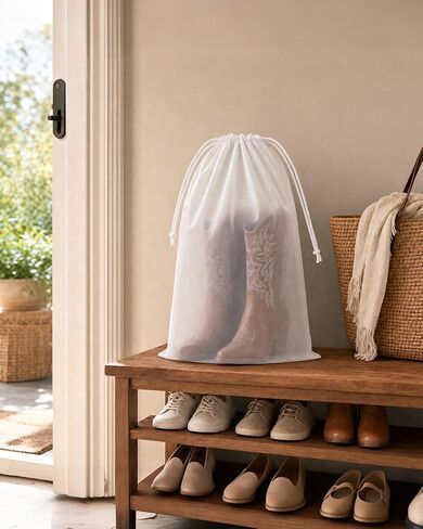 20 Pcs Travel Shoe Bags Large Mens Shoes Cowboy Boots 15.7"*23.6" Tall Boot Bags for Travel Waterproof Portable Drawstring Travel Shoe Storage Bag for Men and Women (20, 15.7 * 23.6inch) in Saudi Arabia