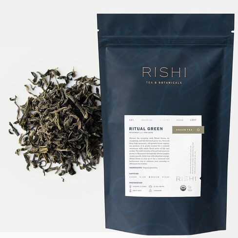 Rishi Tea Ritual Green Tea - Organic Sachet Bags, Pure Green Tea, Energizing & Caffeinated - 30 Count in Saudi Arabia