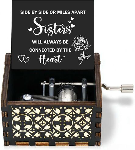 Muzero Music Box Birthday Gift for Women, Happy Birthday Gifts for Daughter Son Wife Friends Girlfriend Mom Sister Wooden Hand Crank Musical Box Play Happy Birthday to You in Saudi Arabia
