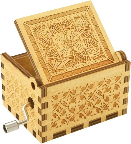 Muzero Music Box Birthday Gift for Women, Happy Birthday Gifts for Daughter Son Wife Friends Girlfriend Mom Sister Wooden Hand Crank Musical Box Play Happy Birthday to You in Saudi Arabia