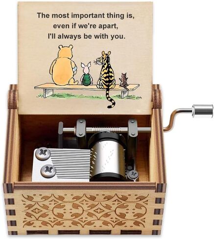 Muzero Music Box Birthday Gift for Women, Happy Birthday Gifts for Daughter Son Wife Friends Girlfriend Mom Sister Wooden Hand Crank Musical Box Play Happy Birthday to You in Saudi Arabia