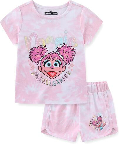 Sesame Street Abby Cadabby Girls Short Sleeve T-Shirt and Shorts Set for Toddler in Kuwait