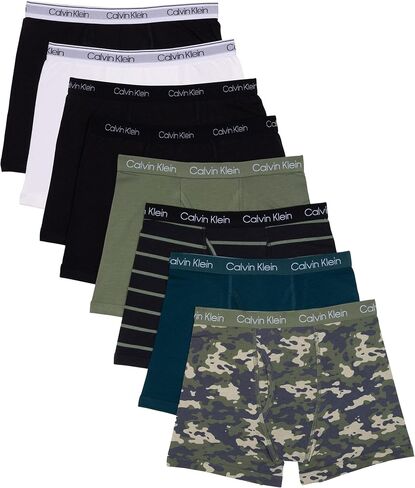 Calvin Klein Kids Boys' Modern Cotton Boxer Brief Underwear 8-Pack, Basic Camo Pack, X-Small in Kuwait