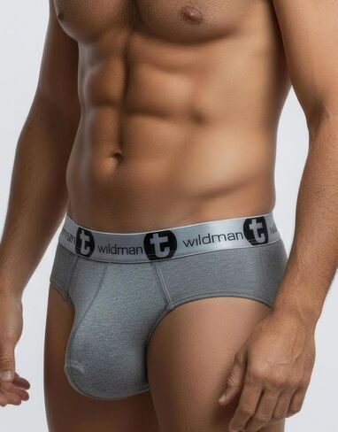 Wildmant Modal Big Boy Pouch Brief Silver Gray in Kuwait