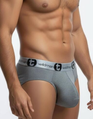 Wildmant Modal Big Boy Pouch Brief Silver Gray in Kuwait