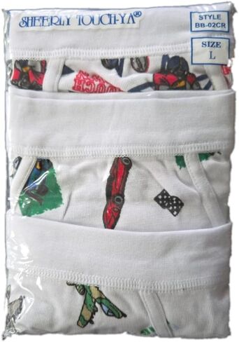 Assorted Pattern Boy's Briefs, Cotton Blend, 6 Pairs, Made in Taiwan in Saudi Arabia