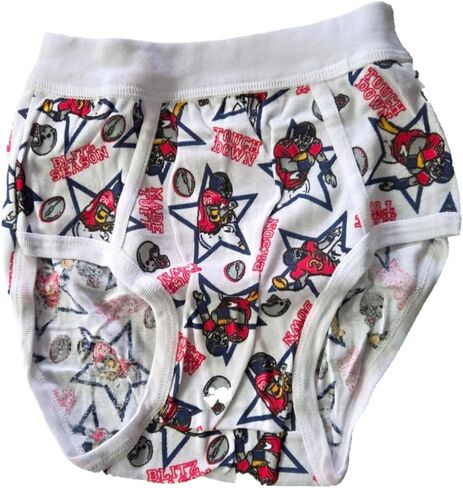 Assorted Pattern Boy's Briefs, Cotton Blend, 6 Pairs, Made in Taiwan in Saudi Arabia