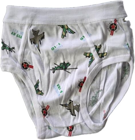 Assorted Pattern Boy's Briefs, Cotton Blend, 6 Pairs, Made in Taiwan in Saudi Arabia