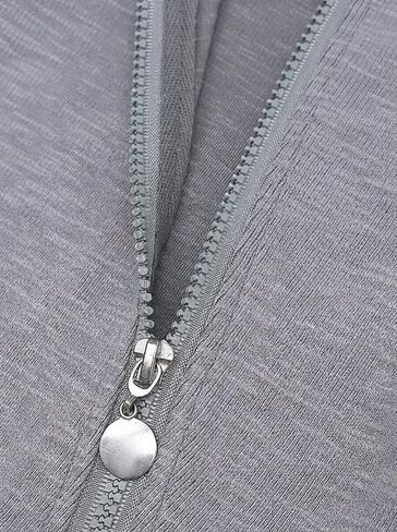Kids Hooded One-Piece Outerwear with Bunny Ears Gray Ribbed Long Sleeve Zip Front Casual Outfit for Cooler Days (Grey,59) in Kuwait