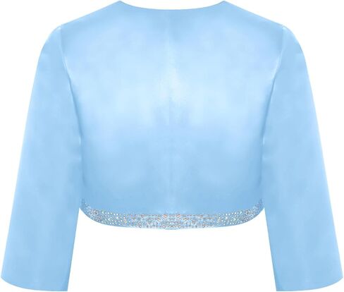Flower Girls Dress Coat 3/4 Sleeve Bolero Sparkly Rhinestones Cardigan Birthday Party Dress Cover up Outerwear in Saudi Arabia