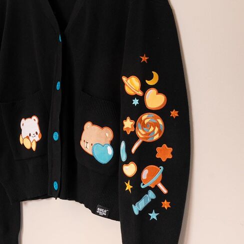 Milkmochabear Berry and Candy Stars Cardigan Authentic Merchandise Unisex Oversized Cotton Sweater in Saudi Arabia
