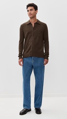 RHYTHM Men's Mohair Button Up Knit in Kuwait