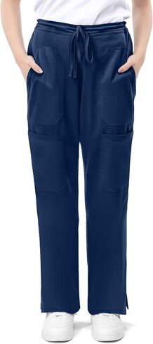 NY Threads Medical Scrub Set for Women, 1 Scrub Top and 1 Scrub Pant Loose Fit, Soft Stretch, X-Small, Navy in Kuwait