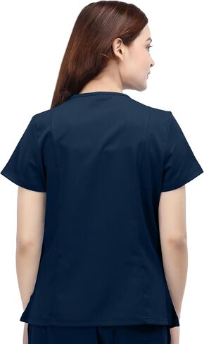 NY Threads Medical Scrub Set for Women, 1 Scrub Top and 1 Scrub Pant Loose Fit, Soft Stretch, X-Small, Navy in Kuwait